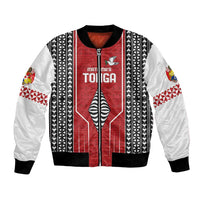 Custom Tonga Rugby Bomber Jacket Mate Maa Kupesi Style LT9 Unisex Red - Polynesian Pride