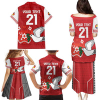 Custom Tonga Rugby Family Matching Puletasi and Hawaiian Shirt Mate Maa Kupesi Style LT9 - Polynesian Pride