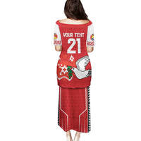 Custom Tonga Rugby Family Matching Puletasi and Hawaiian Shirt Mate Maa Kupesi Style LT9 - Polynesian Pride
