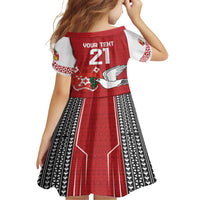 Custom Tonga Rugby Family Matching Tank Maxi Dress and Hawaiian Shirt Mate Maa Kupesi Style LT9 - Polynesian Pride