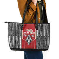 Custom Tonga Rugby Leather Tote Bag Mate Maa Kupesi Style LT9 - Polynesian Pride