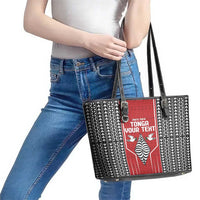 Custom Tonga Rugby Leather Tote Bag Mate Maa Kupesi Style LT9 - Polynesian Pride