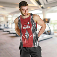 Custom Tonga Rugby Men Tank Top Mate Maa Kupesi Style LT9 Red - Polynesian Pride