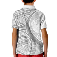 American Samoa White Sunday Kid Polo Shirt Polynesian Lotu Tamaiti - Polynesian Pride