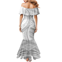 American Samoa White Sunday Mermaid Dress Polynesian Lotu Tamaiti - Polynesian Pride