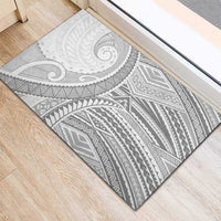 American Samoa White Sunday Rubber Doormat Polynesian Lotu Tamaiti - Polynesian Pride