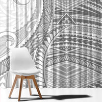American Samoa White Sunday Window Curtain Polynesian Lotu Tamaiti - Polynesian Pride