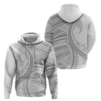 American Samoa White Sunday Zip Hoodie Polynesian Lotu Tamaiti - Polynesian Pride