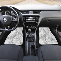 Niue White Sunday Car Mats Niuean Lotu Tamaiti Hiapo Pattern LT9 Set 2pcs - Front White - Polynesian Pride