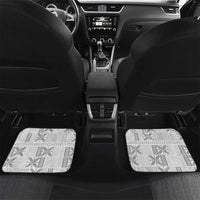 Niue White Sunday Car Mats Niuean Lotu Tamaiti Hiapo Pattern LT9 Set 2pcs - Back White - Polynesian Pride