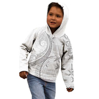 Niue White Sunday Kid Hoodie Niuean Lotu Tamaiti Hiapo Pattern - Polynesian Pride