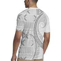 Niue White Sunday Rugby Jersey Niuean Lotu Tamaiti Hiapo Pattern - Polynesian Pride