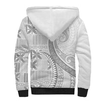Niue White Sunday Sherpa Hoodie Niuean Lotu Tamaiti Hiapo Pattern LT9 - Polynesian Pride