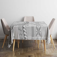 Niue White Sunday Tablecloth Niuean Lotu Tamaiti Hiapo Pattern LT9 - Polynesian Pride