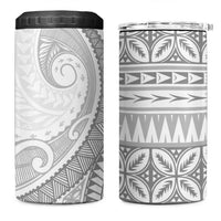 Polynesian White Sunday 4 in 1 Can Cooler Tumbler Lotu Tamaiti Melanesian Pattern LT9 One Size: 16 oz White - Polynesian Pride
