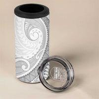 Polynesian White Sunday 4 in 1 Can Cooler Tumbler Lotu Tamaiti Melanesian Pattern LT9 - Polynesian Pride