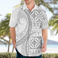 Polynesian White Sunday Hawaiian Shirt Lotu Tamaiti Melanesian Pattern LT9 - Polynesian Pride