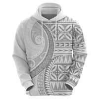 Polynesian White Sunday Hoodie Lotu Tamaiti Melanesian Pattern - Polynesian Pride