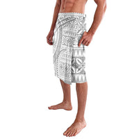Polynesian White Sunday Lavalava Lotu Tamaiti Melanesian Pattern - Polynesian Pride