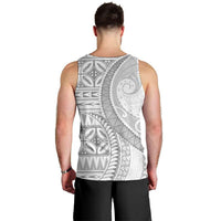 Polynesian White Sunday Men Tank Top Lotu Tamaiti Melanesian Pattern LT9 - Polynesian Pride