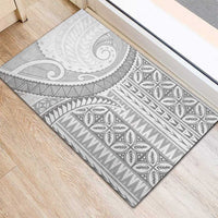 Polynesian White Sunday Rubber Doormat Lotu Tamaiti Melanesian Pattern LT9 - Polynesian Pride