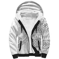 Polynesian White Sunday Sherpa Hoodie Lotu Tamaiti Melanesian Pattern LT9 Unisex White - Polynesian Pride