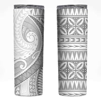 Polynesian White Sunday Skinny Tumbler Lotu Tamaiti Melanesian Pattern - Polynesian Pride