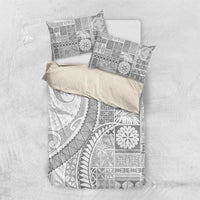 Samoa Siapo White Sunday Bedding Set Lotu Tamaiti Polynesian White Pattern - Polynesian Pride