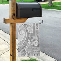 Samoa Siapo White Sunday Garden Flag Lotu Tamaiti Polynesian White Pattern - Polynesian Pride