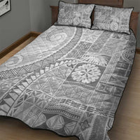 Samoa Siapo White Sunday Quilt Bed Set Lotu Tamaiti Polynesian White Pattern - Polynesian Pride