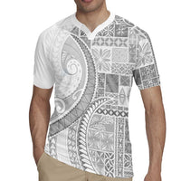 Samoa Siapo White Sunday Rugby Jersey Lotu Tamaiti Polynesian White Pattern LT9 - Polynesian Pride