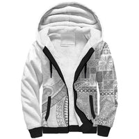 Samoa Siapo White Sunday Sherpa Hoodie Lotu Tamaiti Polynesian White Pattern LT9 Unisex White - Polynesian Pride