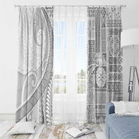 Samoa Siapo White Sunday Window Curtain Lotu Tamaiti Polynesian White Pattern - Polynesian Pride
