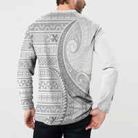 Tokelau White Sunday Button Sweatshirt Lotu Tamaiti Ngatu Tokelau Feletoa Manulua - Polynesian Pride