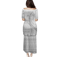 Tokelau White Sunday Family Matching Puletasi and Hawaiian Shirt Lotu Tamaiti Ngatu Tokelau Feletoa Manulua - Polynesian Pride