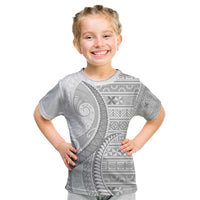 Tokelau White Sunday Kid T Shirt Lotu Tamaiti Ngatu Tokelau Feletoa Manulua - Polynesian Pride