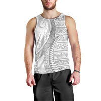 Tokelau White Sunday Men Tank Top Lotu Tamaiti Ngatu Tokelau Feletoa Manulua - Polynesian Pride