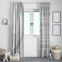 Tokelau White Sunday Window Curtain Lotu Tamaiti Ngatu Tokelau Feletoa Manulua - Polynesian Pride