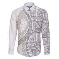 Tonga White Sunday Family Matching Off Shoulder Maxi Dress and Hawaiian Shirt Lotu Tamaiti Ngatu Tribal - Polynesian Pride