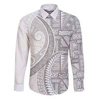 Tonga White Sunday Family Matching Puletasi and Hawaiian Shirt Lotu Tamaiti Ngatu Tribal - Polynesian Pride