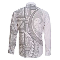 Tonga White Sunday Family Matching Puletasi and Hawaiian Shirt Lotu Tamaiti Ngatu Tribal - Polynesian Pride