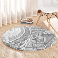 Tonga White Sunday Round Carpet Lotu Tamaiti Ngatu Tribal - Polynesian Pride