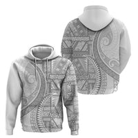 Tonga White Sunday Zip Hoodie Lotu Tamaiti Ngatu Tribal LT9 - Polynesian Pride