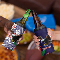 American Samoa Bald Eagle Personalized 4 in 1 Can Cooler Tumbler Polynesian Teuila Flowers - Polynesian Pride