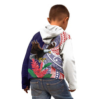 American Samoa Bald Eagle Personalized Kid Hoodie Polynesian Teuila Flowers LT9 - Polynesian Pride