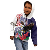 American Samoa Bald Eagle Personalized Kid Hoodie Polynesian Teuila Flowers LT9 - Polynesian Pride