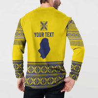 Niue Crab Personalised Button Sweatshirt Niuean Hiapo Pattern LT9 - Polynesian Pride