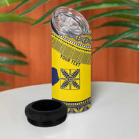 Niue Crab Personalised 4 in 1 Can Cooler Tumbler Niuean Hiapo Pattern LT9 - Polynesian Pride