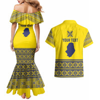 Niue Crab Personalised Couples Matching Mermaid Dress and Hawaiian Shirt Niuean Hiapo Pattern - Polynesian Pride
