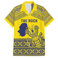 Niue Crab Personalised Family Matching Puletasi and Hawaiian Shirt Niuean Hiapo Pattern LT9 Dad's Shirt - Short Sleeve Gold - Polynesian Pride